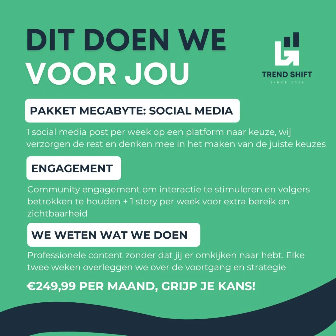 𝐙𝐢𝐜𝐡𝐭𝐛𝐚𝐚𝐫𝐝𝐞𝐫 𝐰𝐨𝐫𝐝𝐞𝐧, 𝐦𝐚𝐚𝐫 𝐝𝐚𝐚𝐫𝐧𝐚𝐚𝐬𝐭 𝐨𝐨𝐤 𝐢𝐧𝐭𝐞𝐫𝐚𝐜𝐭𝐢𝐞 𝐬𝐭𝐢𝐦𝐮𝐥𝐞𝐫𝐞𝐧? 𝐆𝐚 𝐯𝐨𝐨𝐫 𝐩𝐚𝐤𝐤𝐞𝐭 𝐌𝐞𝐠𝐚𝐛𝐲𝐭𝐞!

Wil je jouw social media consistent en slim inzetten, zonder er zelf veel tijd aan kwij