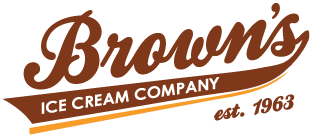 The Brown's Ice Cream company logo with brown text on a white background.