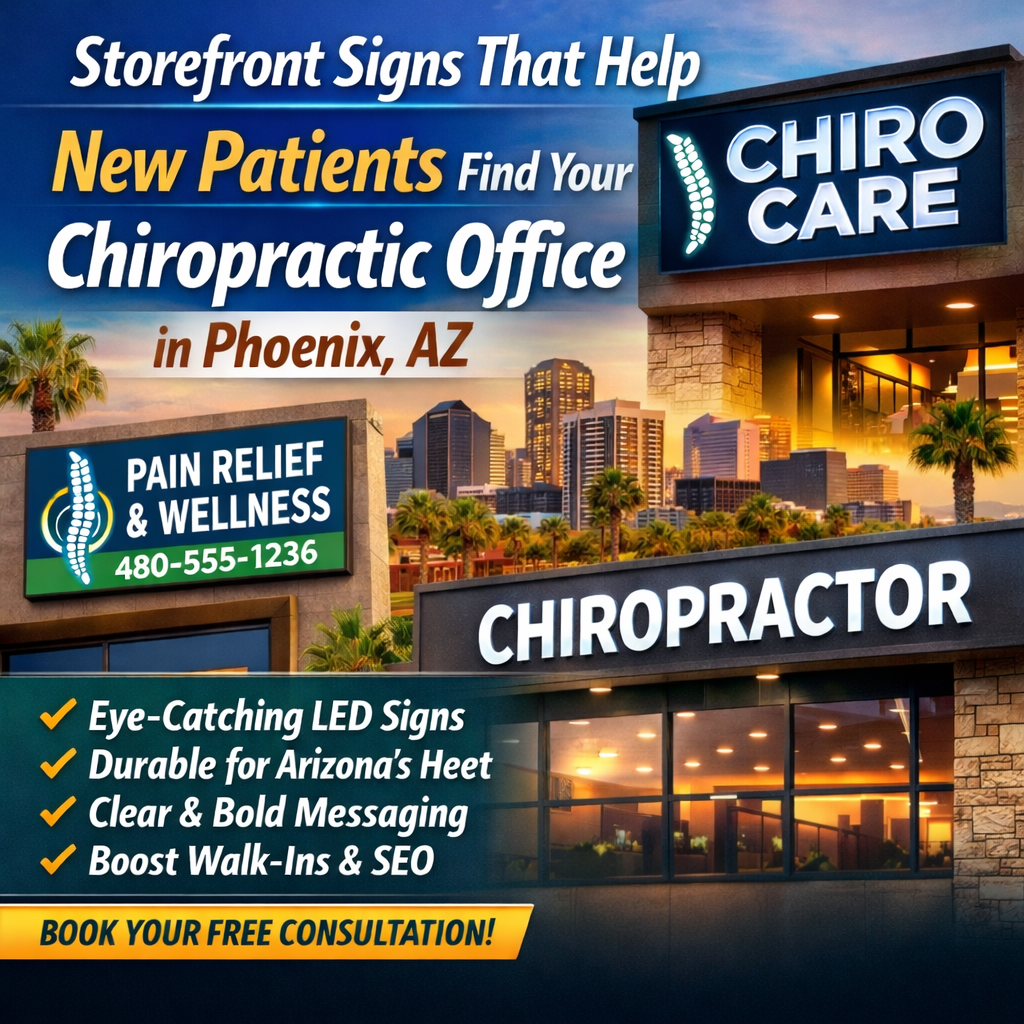 Storefront Signs That Help New Patients Find Your Chiropractic Office in Phoenix, AZ