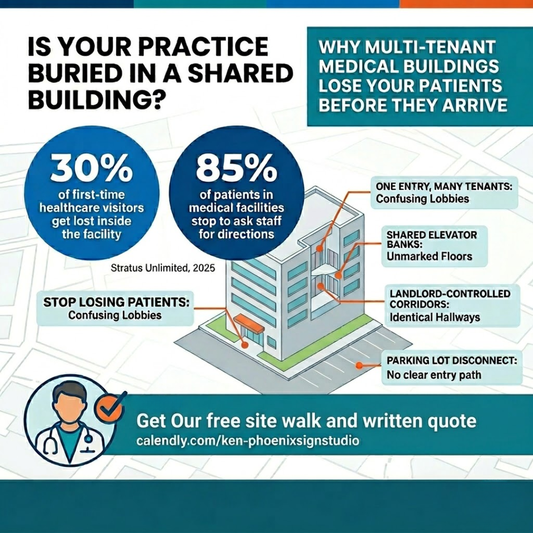 Wayfinding Signage for Medical Offices in Shared Buildings
