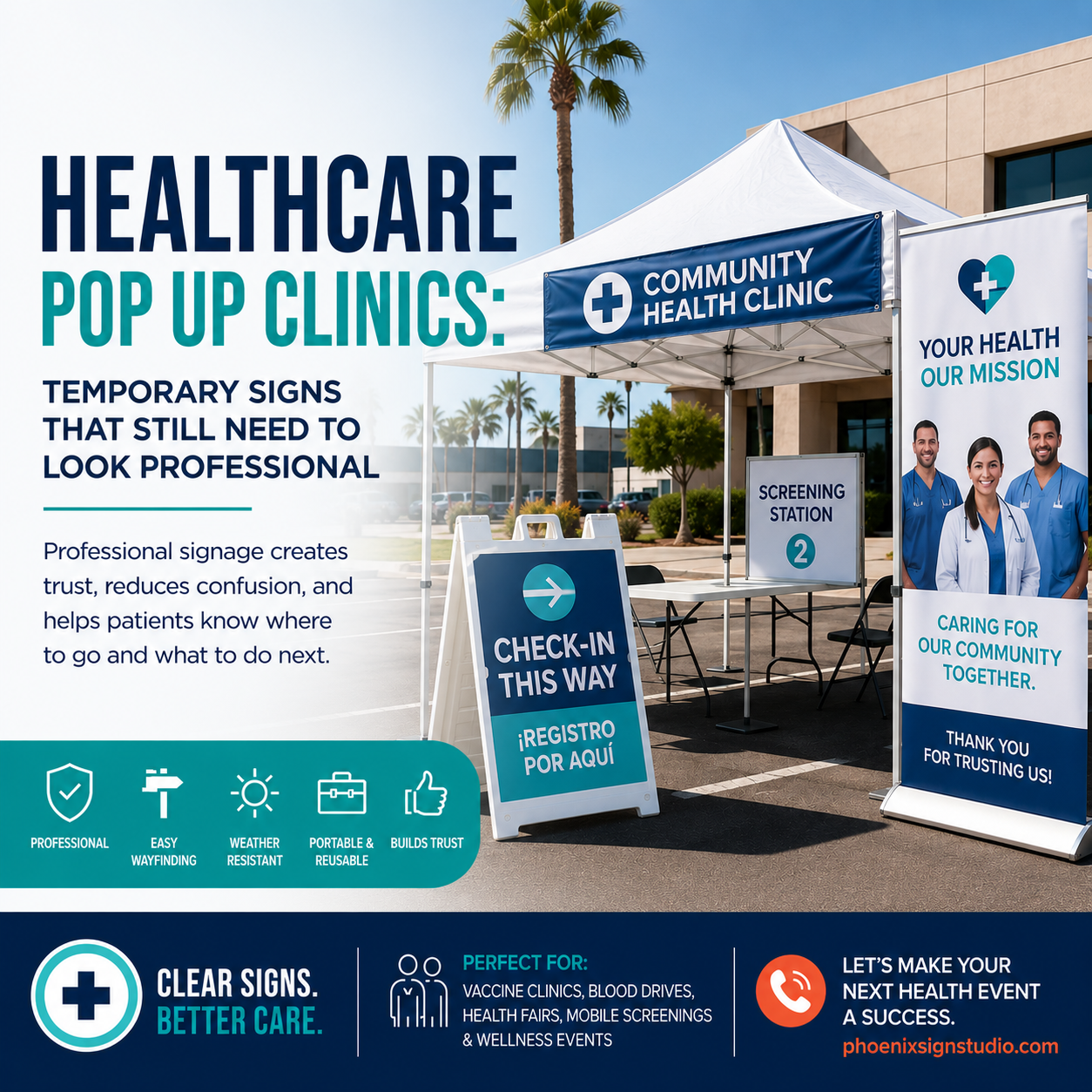 Healthcare Pop Up Clinics: Temporary Signs That Still Need to Look Professional