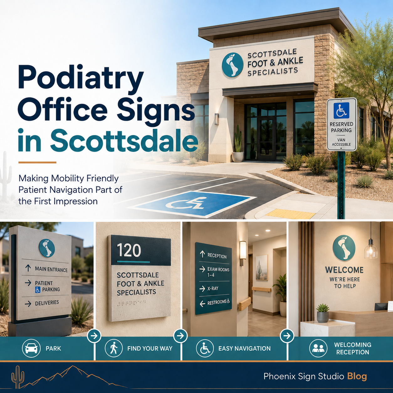 Podiatry Office Signs in Scottsdale: Making Mobility Friendly Patient Navigation Part of the First Impression