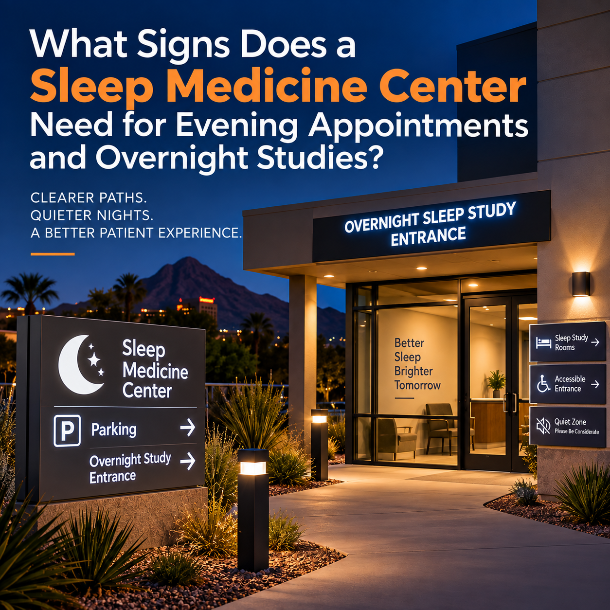 What Signs Does a Sleep Medicine Center Need for Evening Appointments and Overnight Studies?