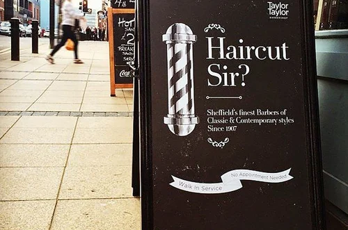Branded A Frame Sign outside a modern beauty salon.