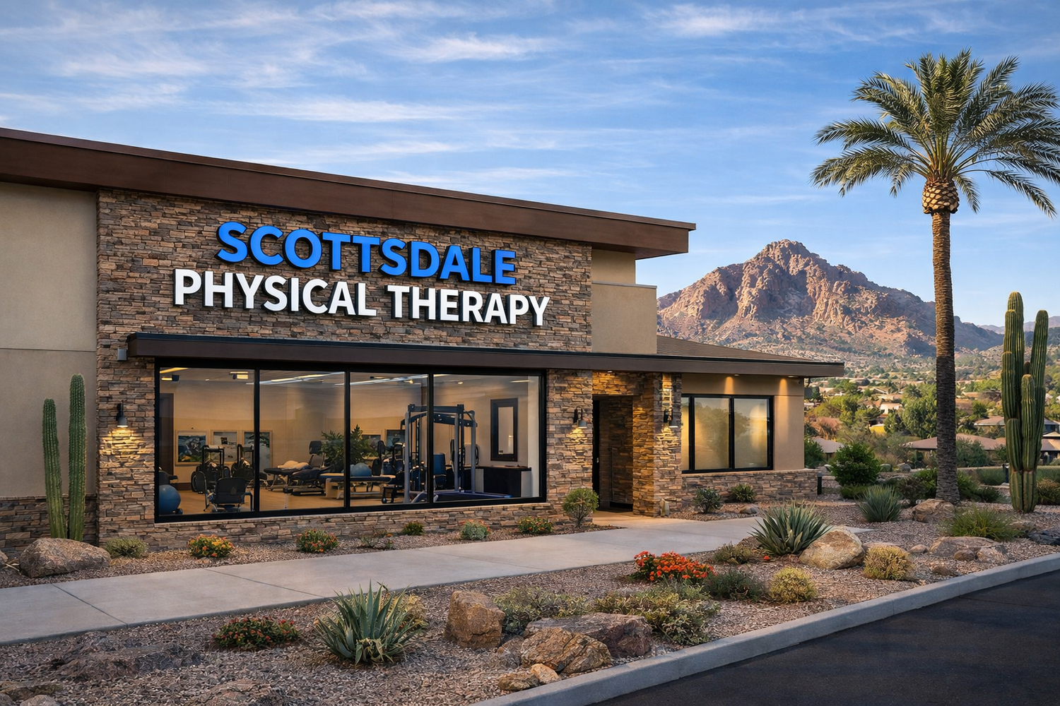 Custom physical therapy clinic signage in Scottsdale, Arizona
