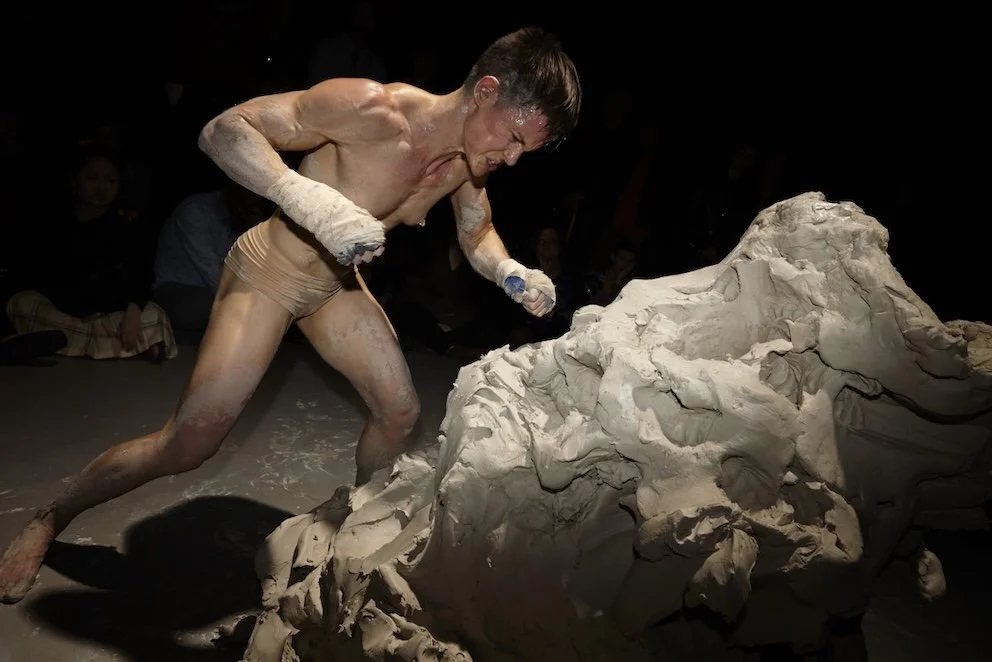  Becoming An Image   (2013). Performance still by Cassils and Manuel Vason.