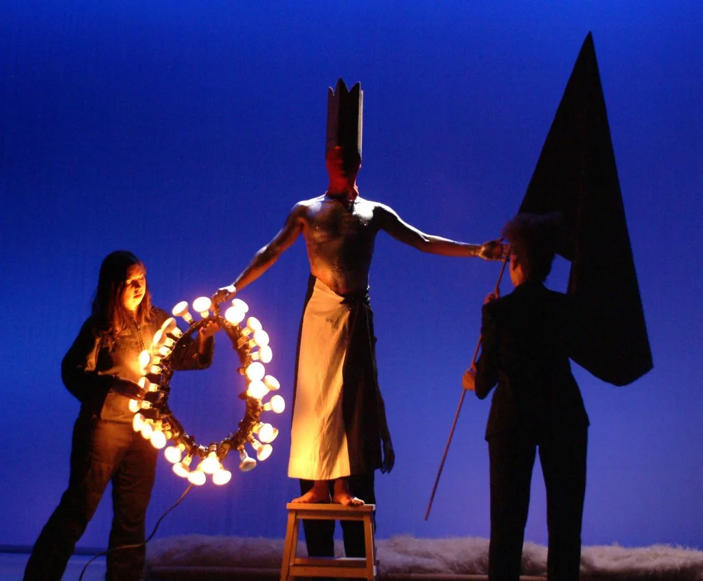 Sheila Ghelani, Luis Gallo Mudarra and Valerie Renay in   Audiology   (2003). Photo by Antoinette Chaudron.