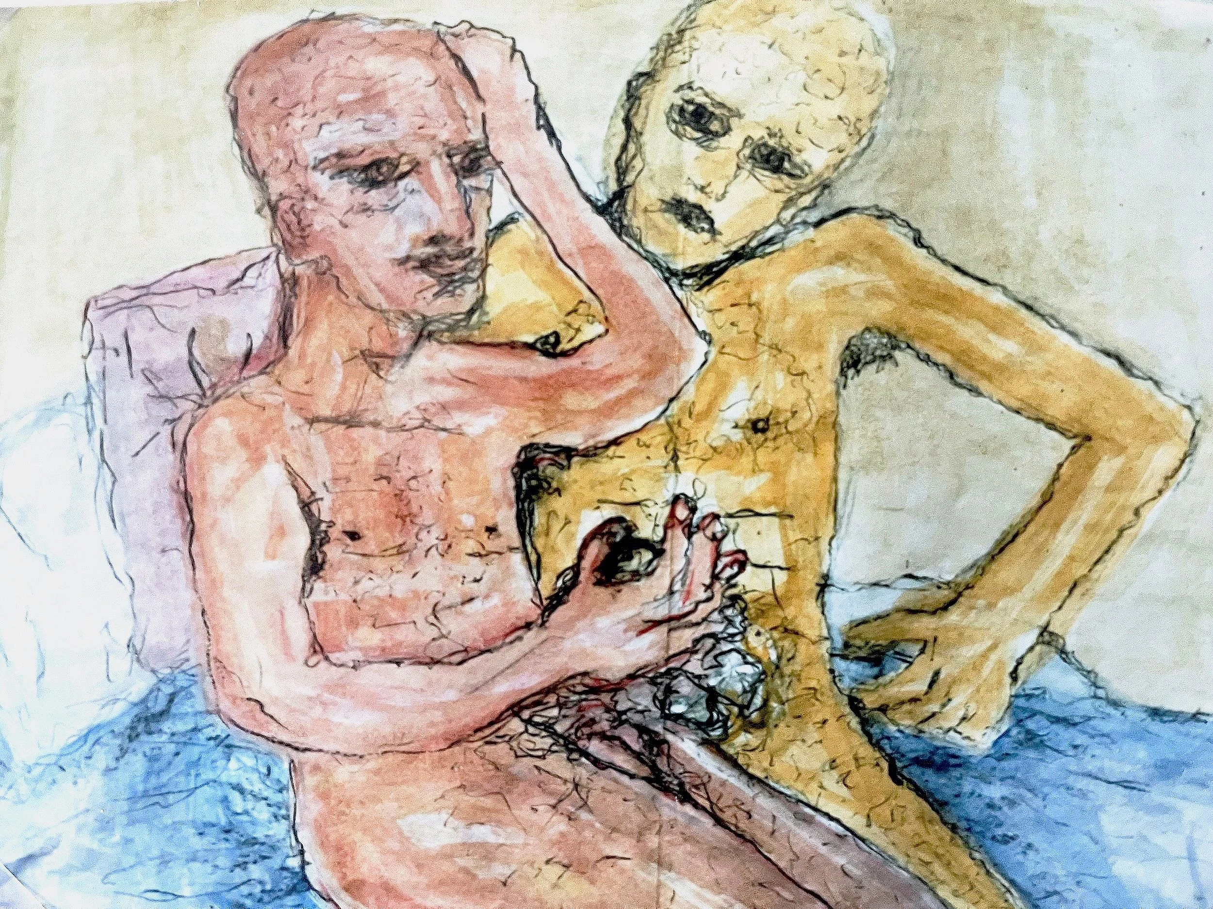 Untitled (1989), watercolour and charcoal on paper