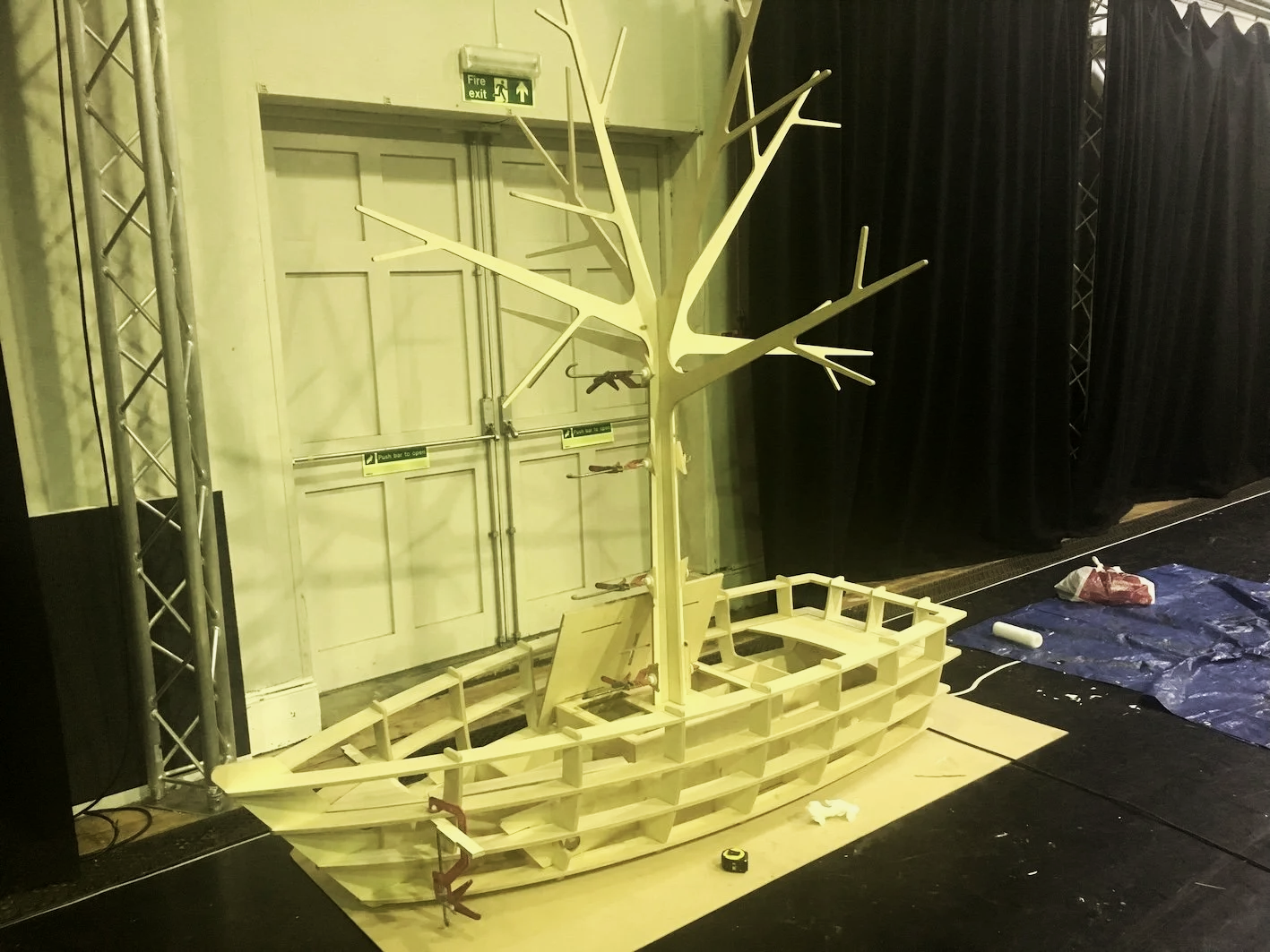 Effigy build,   Pyre Parade     (2018) by The Rough Band. Photo by Merry Grey. 
