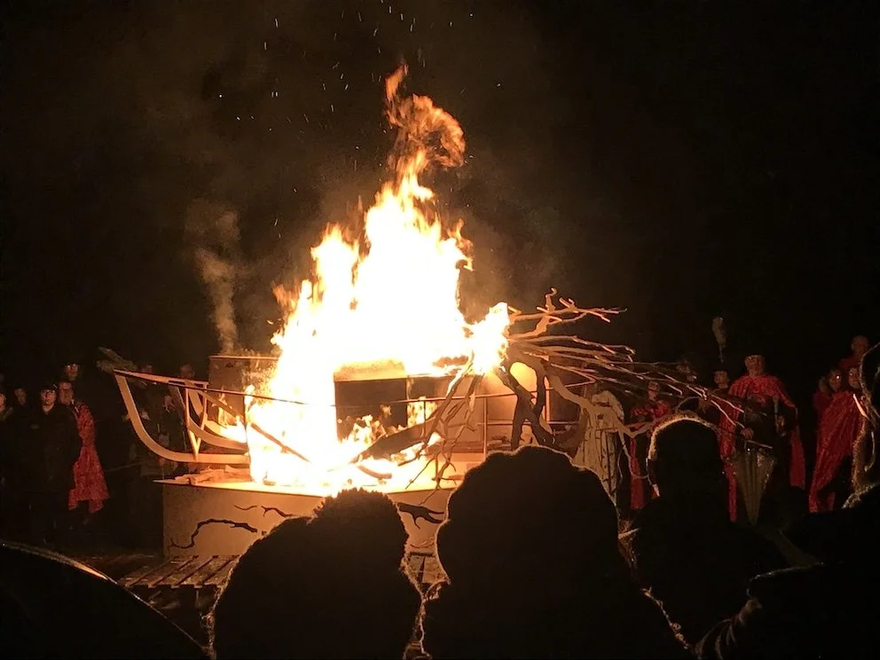 Pyre Parade   (2019) by The Rough Band. Photo by Merry Grey.
