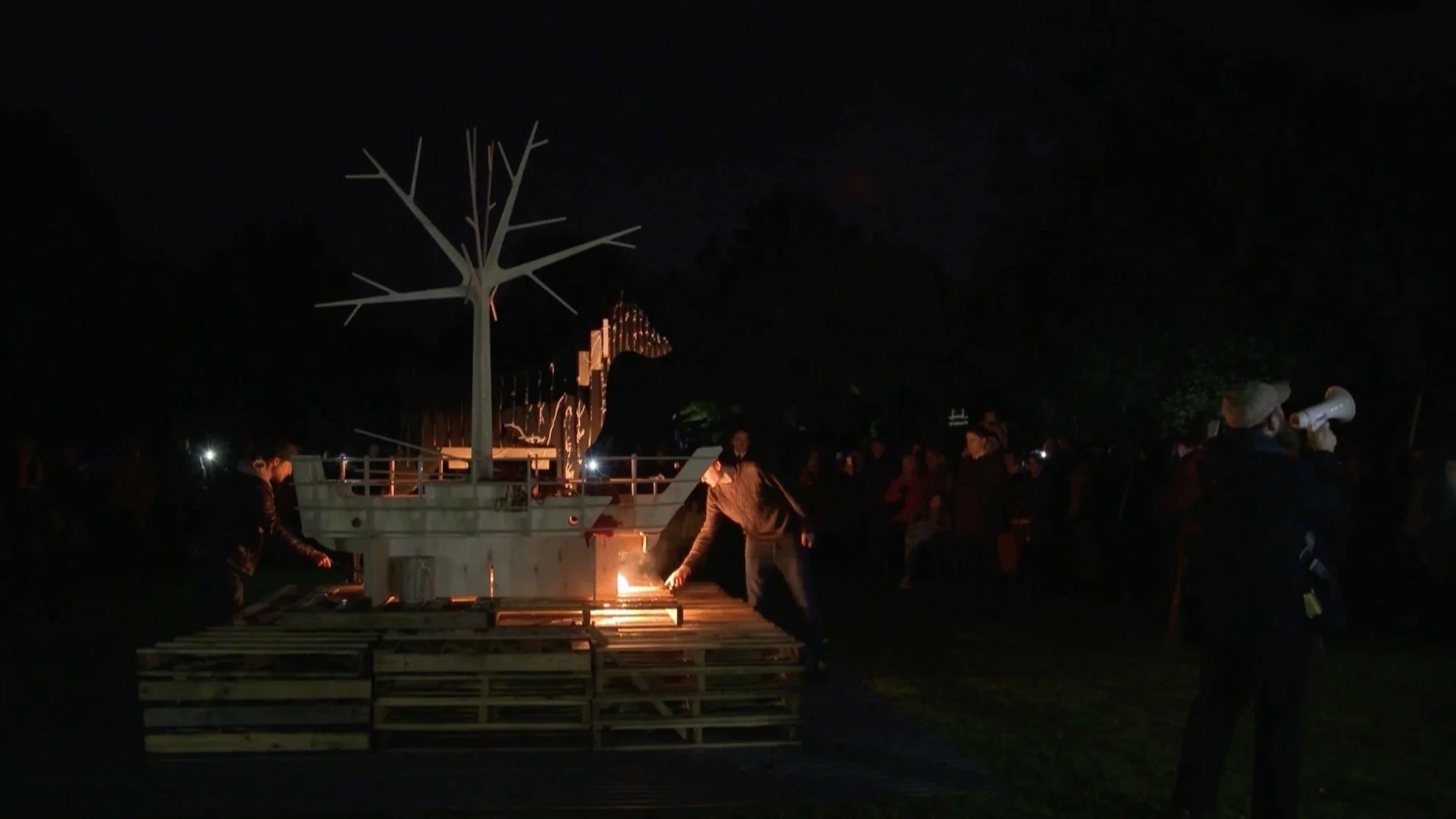   The Pyre Parade      (2018) by The Rough Band. Documentation video still.