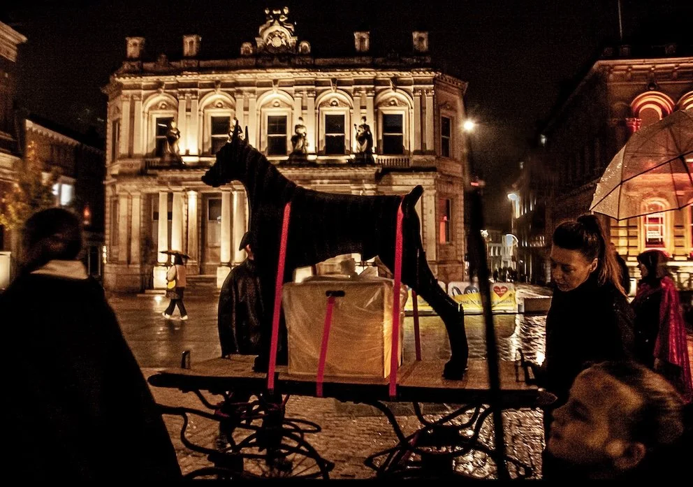 Pyre Parade   (2019) by The Rough Band. Photo by Gillian Allard.