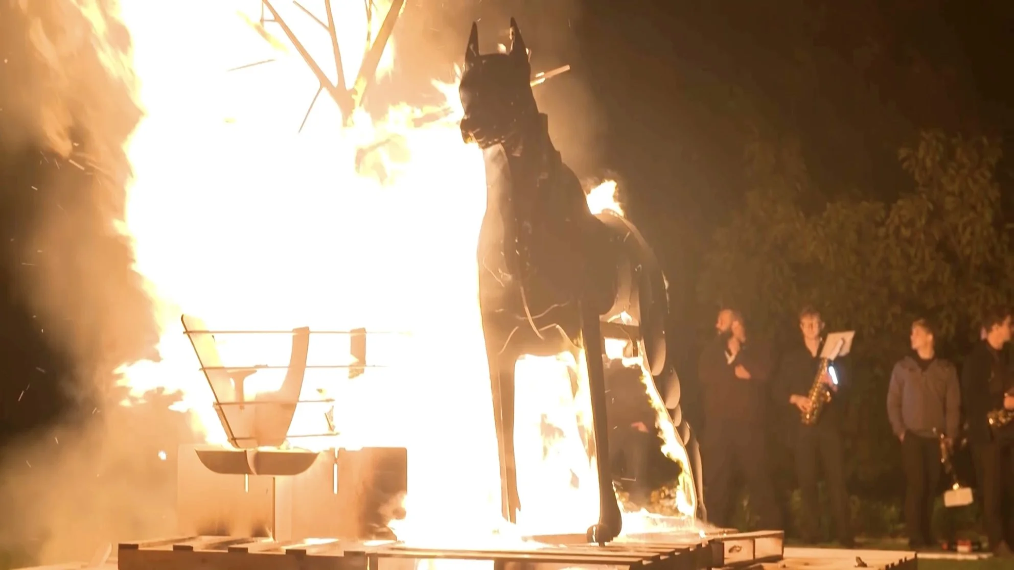   The Pyre Parade      (2018) by The Rough Band. Documentation video still.