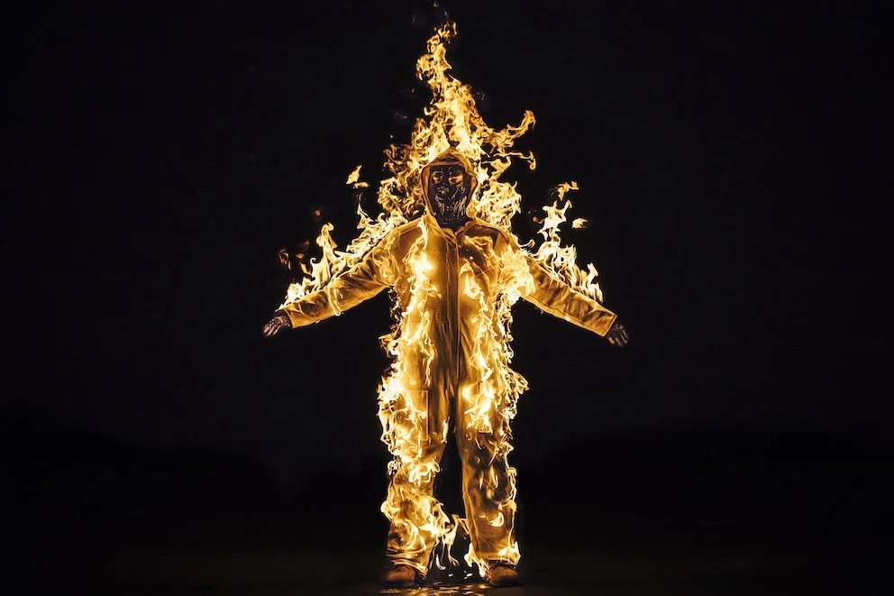   Inextinguishable Fire   (2014) by Cassils. Photo by Guido Mencari.