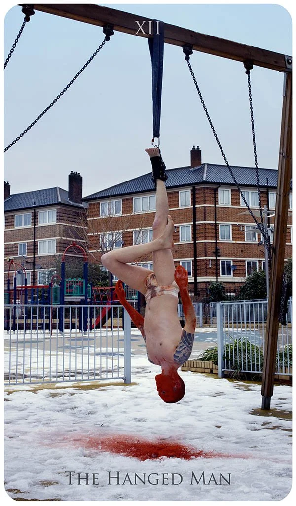 Dominic Johnson, The Hanged Man,   SPILL Tarot   (2009), photo by Manuel Vason