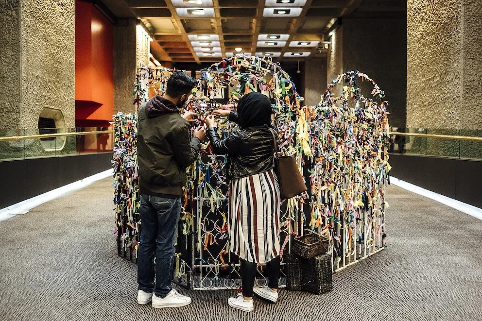  Ribbon Gate   (2014) by Karen Finley. Photo by Guido Mencari.