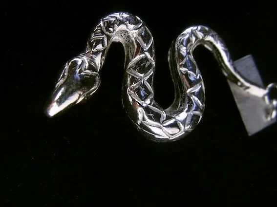 Snake,   On Landguard Point    (2012), silver charm by Victoria Constable