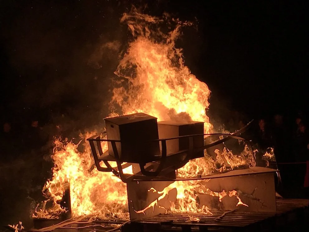 Pyre Parade   (2019) by The Rough Band. Photo by Merry Grey.