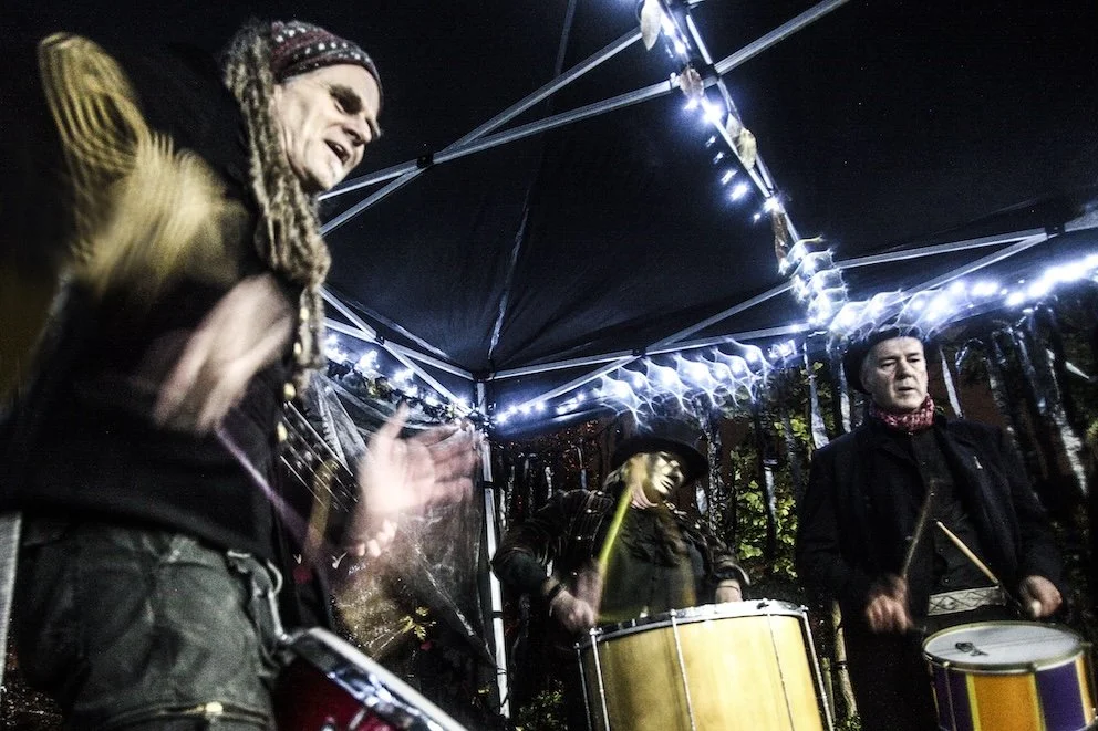 Marching band   Pyre Parade   (2019) by The Rough Band. Photo by Gillian Allard.