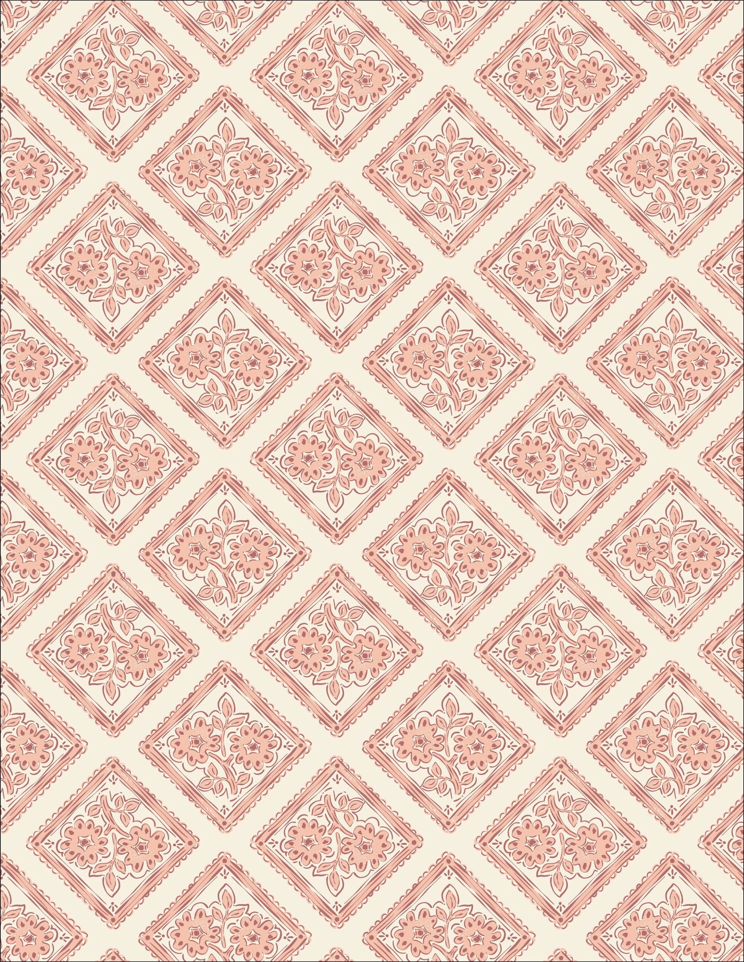 Diamond Floral Pink
