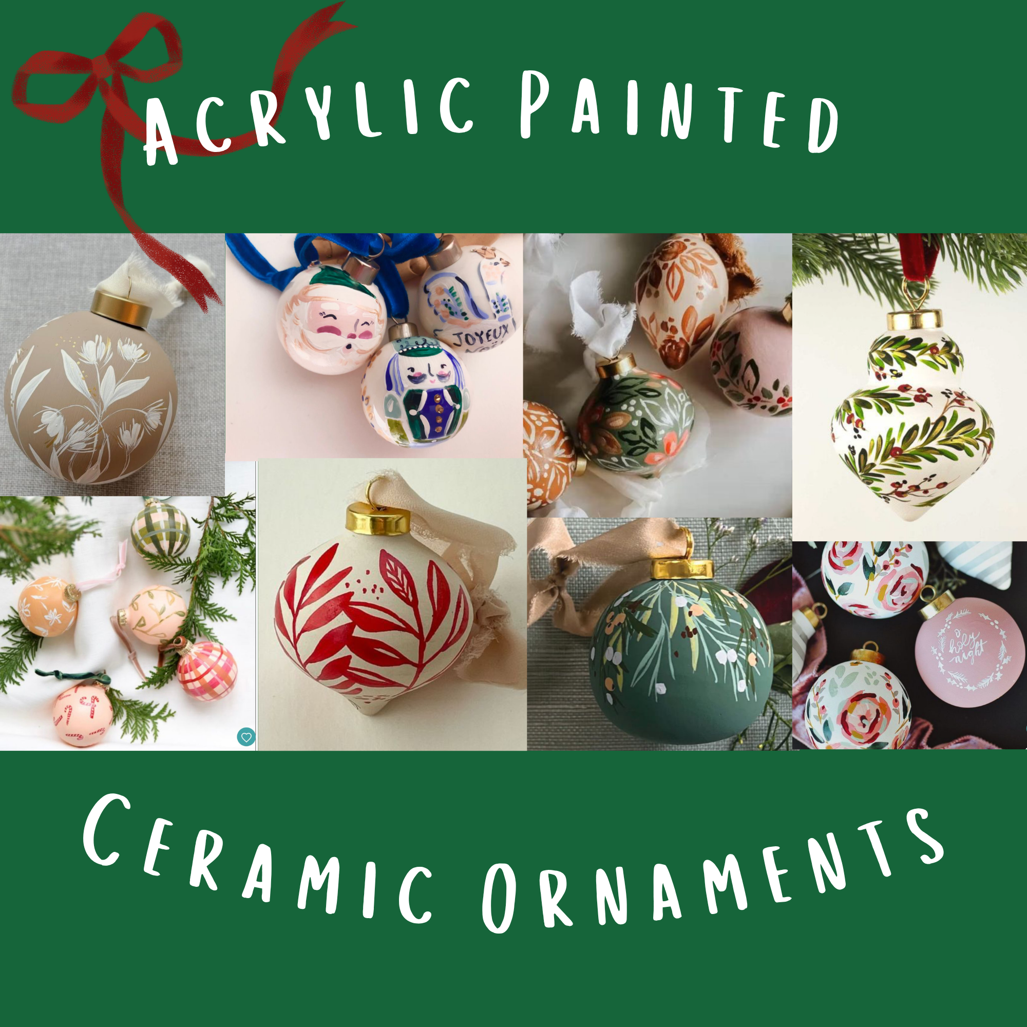 Acrylic Painted Ceramic Ornaments