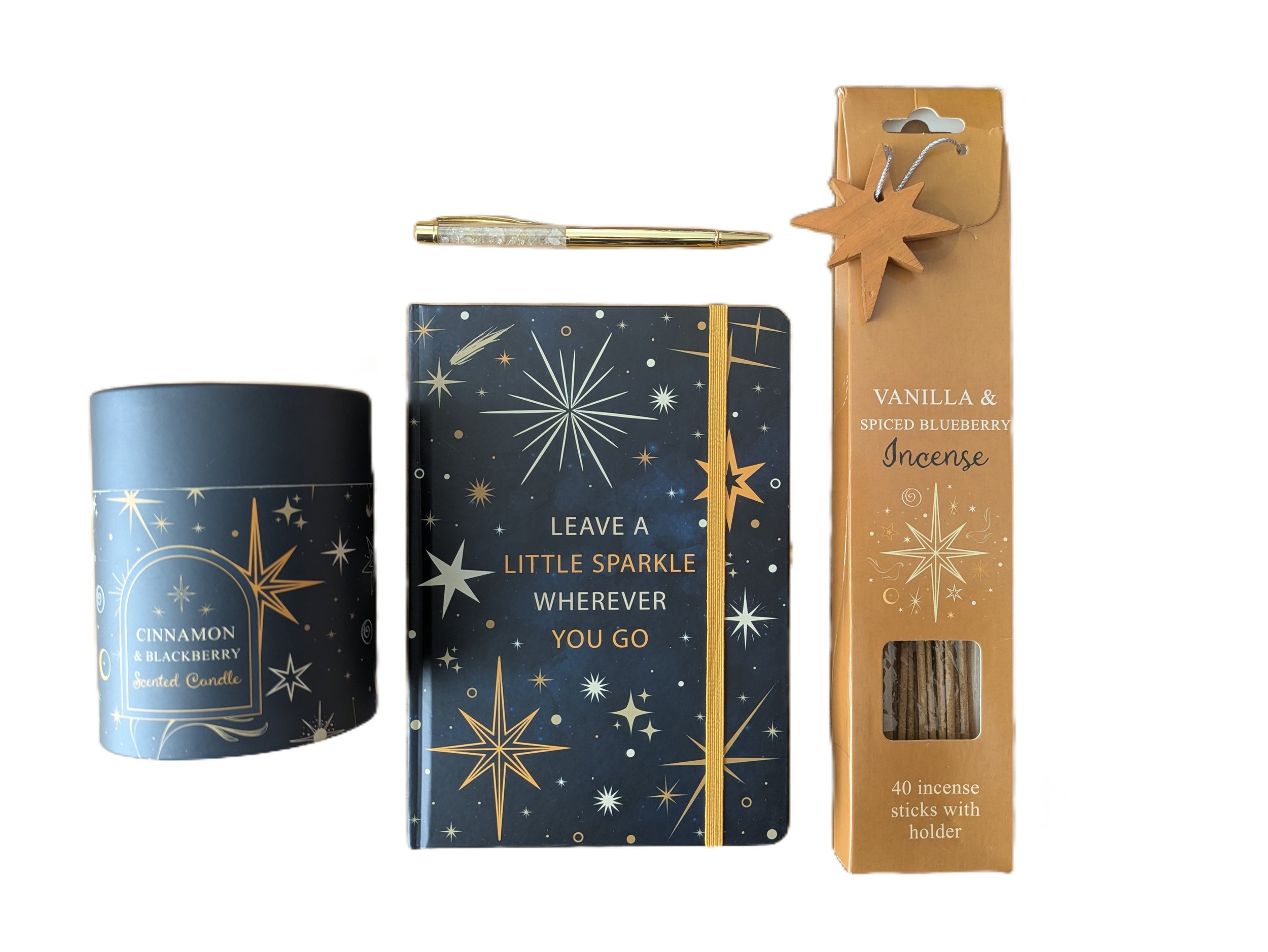 Winter Solstice Ritual Set (Journal Citrine Pen + Candle + Christmas Incense)
