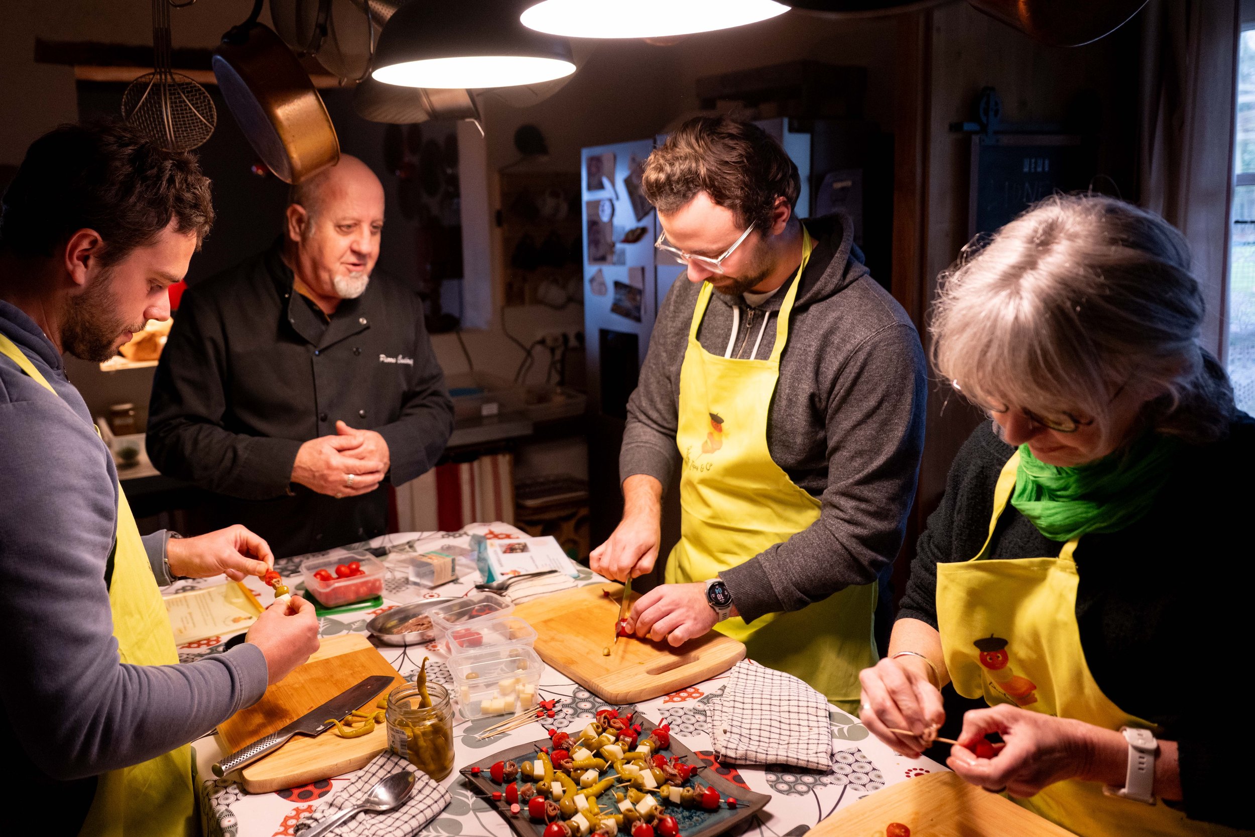 cours de cuisine, réalisation de taps