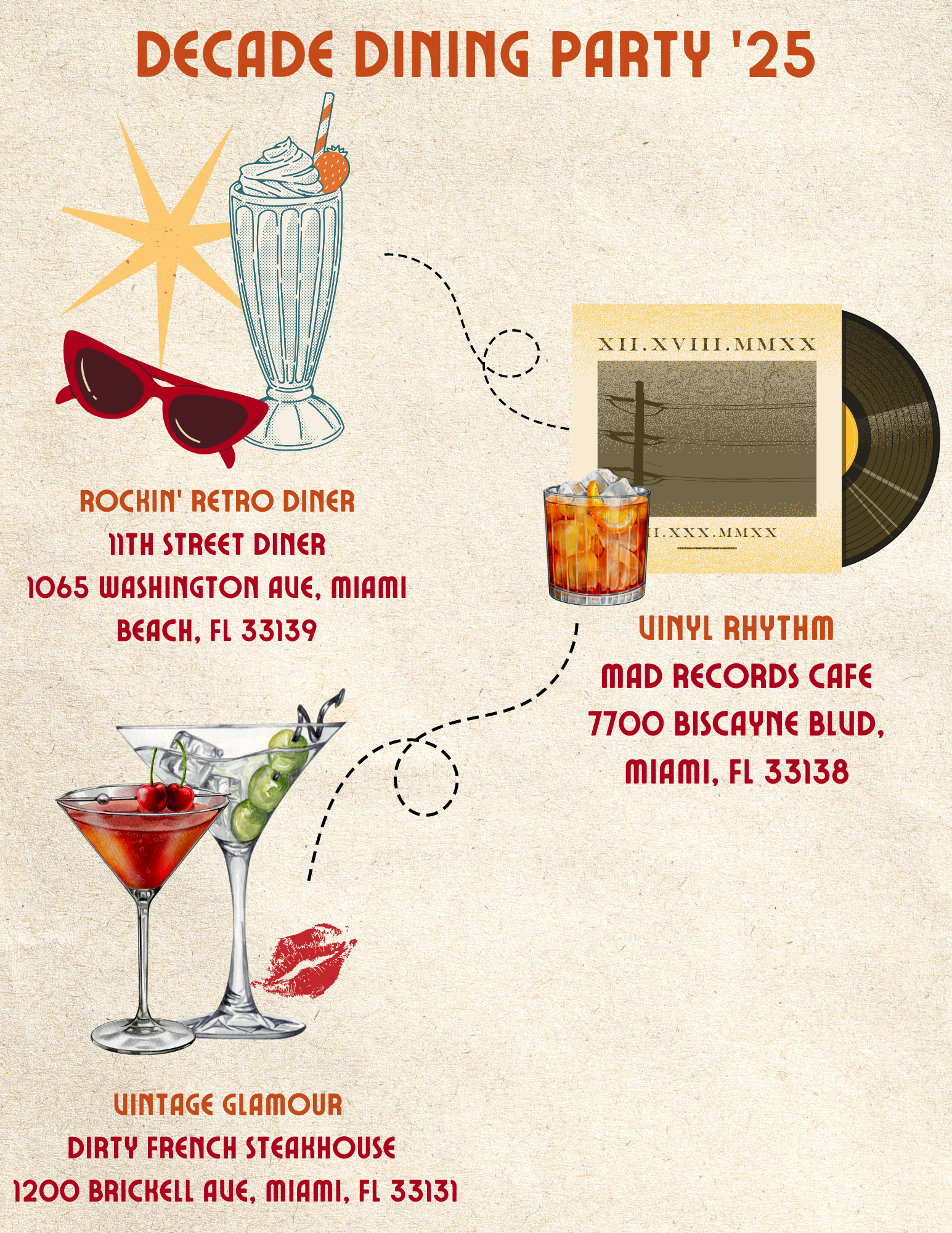 FREE printable foodie activity - Decade Dining Party