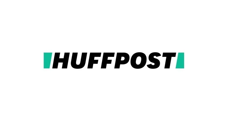 HuffPost logo with black bold text and teal accents on a white background.