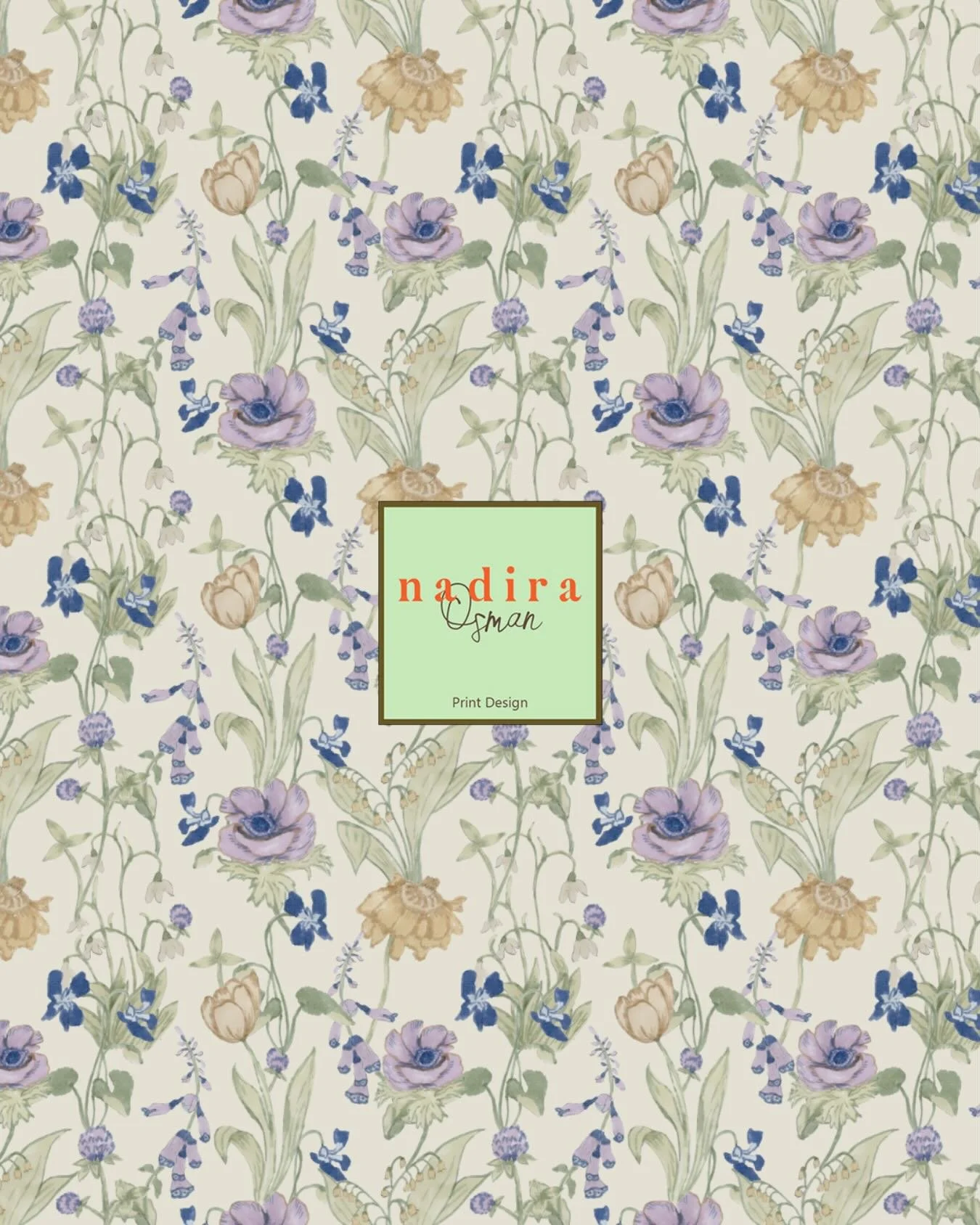 Lilac Meadow

A delicate scattering of wildflowers in soft lilac, indigo, and honey tones, set against a warm neutral ground. Inspired by vintage botanical textiles and quiet garden mornings, this print brings a romantic, heirloom quality to both fas