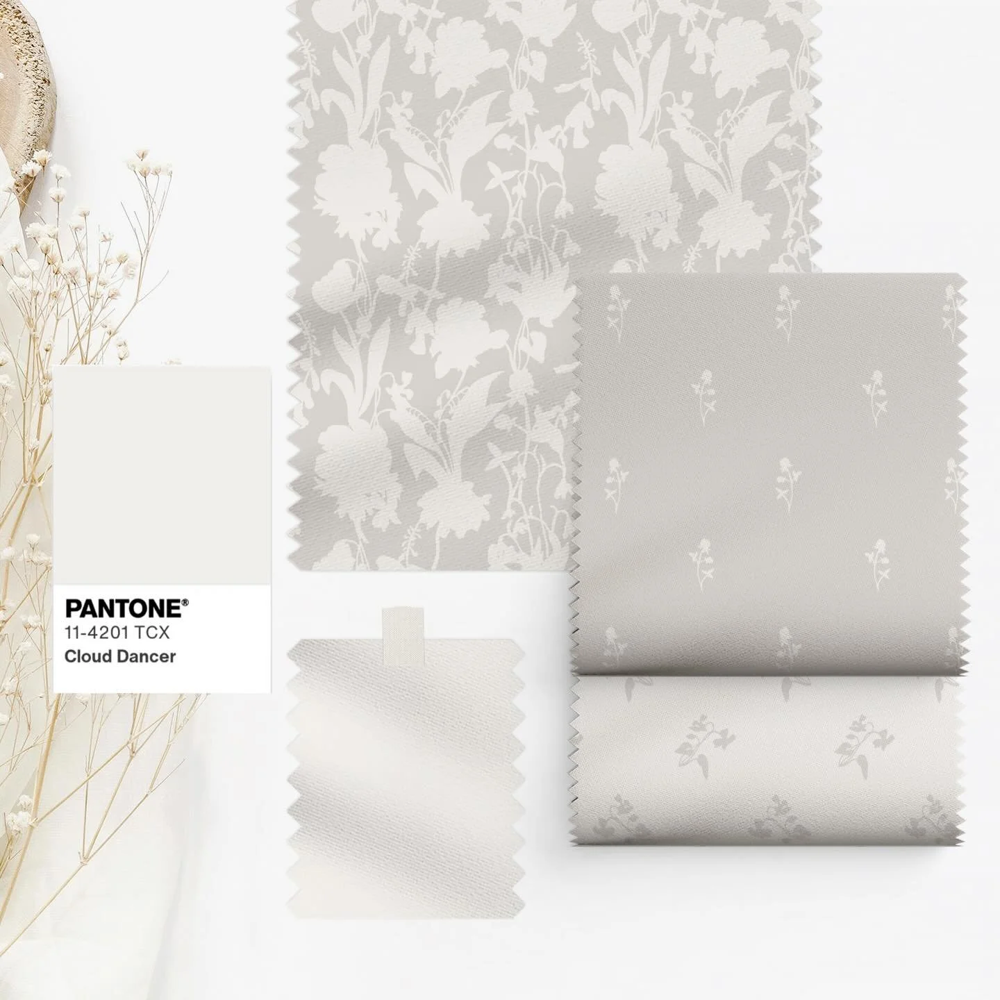 Subtle Spring in Cloud Dancer 

#clouddancer #pantonecoloroftheyear #homeinteriors #textileprintdesign #spring