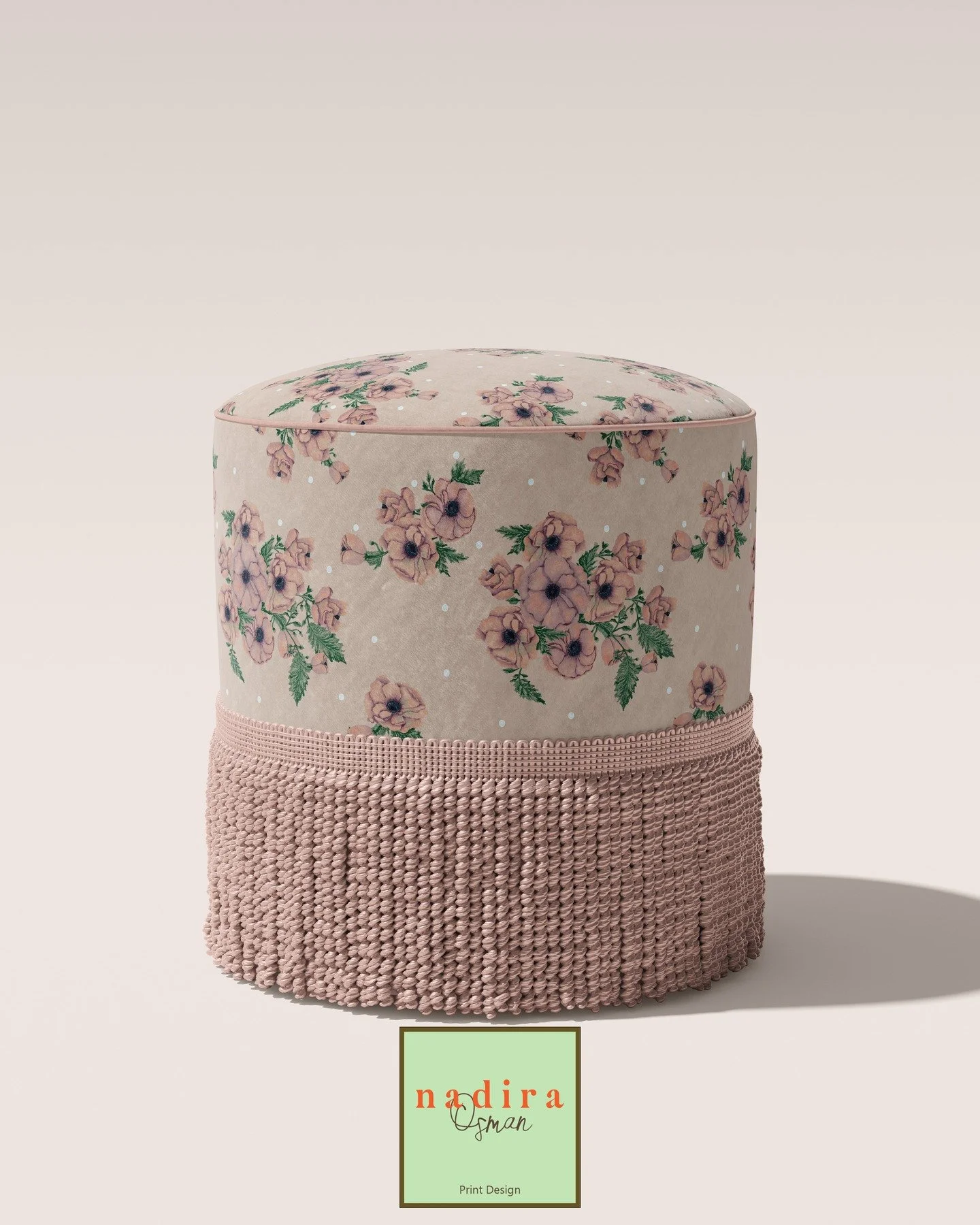 Soft florals, reimagined for the home.
This hand-drawn print blends delicate blush blooms with airy spacing and subtle polka dots, creating a look that feels both vintage-inspired and quietly modern. Set against a warm neutral ground, it brings a sen