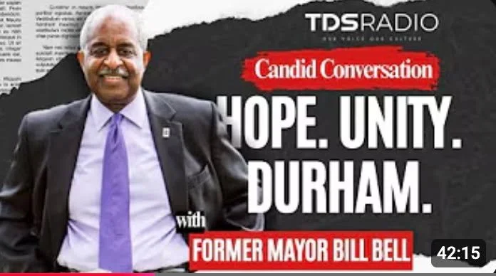 Hear straight from William V. &quot;Bill&quot; Bell, former Durham, NC Mayor on why he believes 
Durham is HOPE and how this platform is what our 
city needs now. 

https://www.youtube.com/watch?v=jTQR0AN8Sq4&amp;t=821s

Tomorrow, is Election Day. Ge