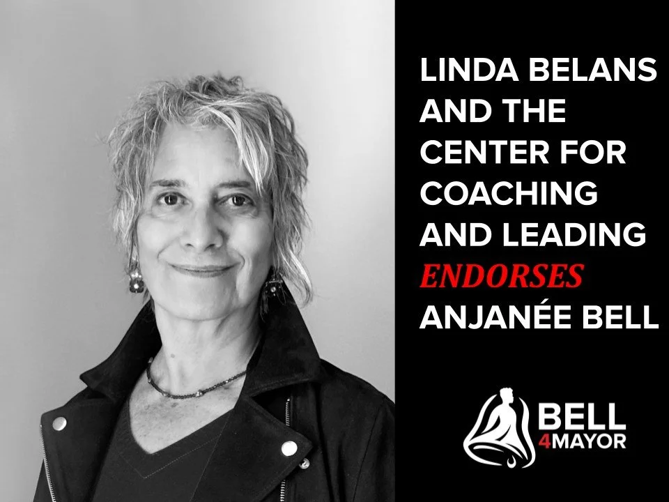 Thank you to Linda Belans and the 
Center for Coaching and Leading for supporting our campaign. Join Linda and VOTE BELL 4 MAYOR. 

Polls are open from 6:30 AM until 7:30 PM. Find your polling place here: https://www.dcovotes.dconc.gov/voters/voting
