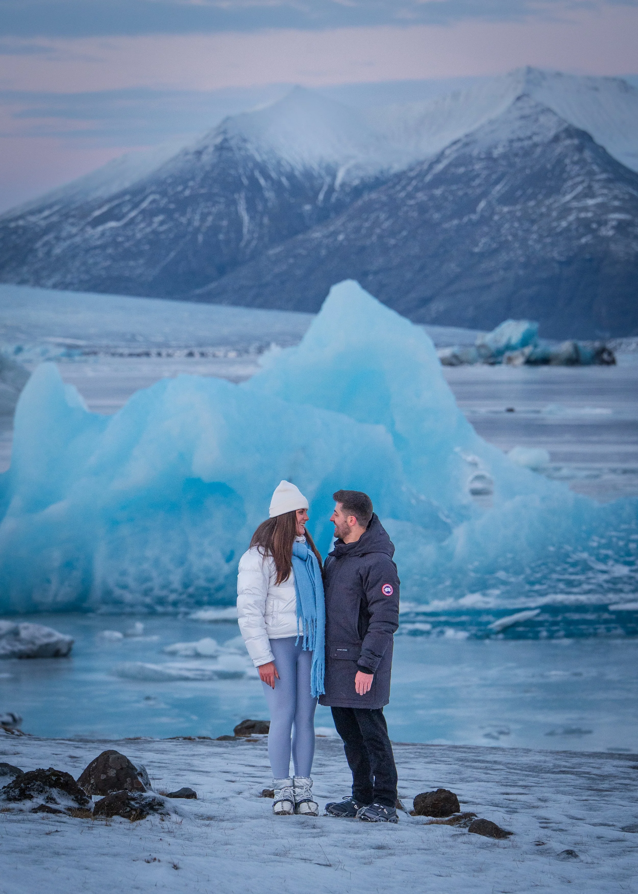 happy couple looking at each other during romantic Engagement,  Marriage Engagement, Engagement Iceland, Engagement Photographer, Surprise Engagement, Secret Engagement, Proposal, Proposal Iceland, Proposal Photographer, Surprise Proposal, Secret Pro