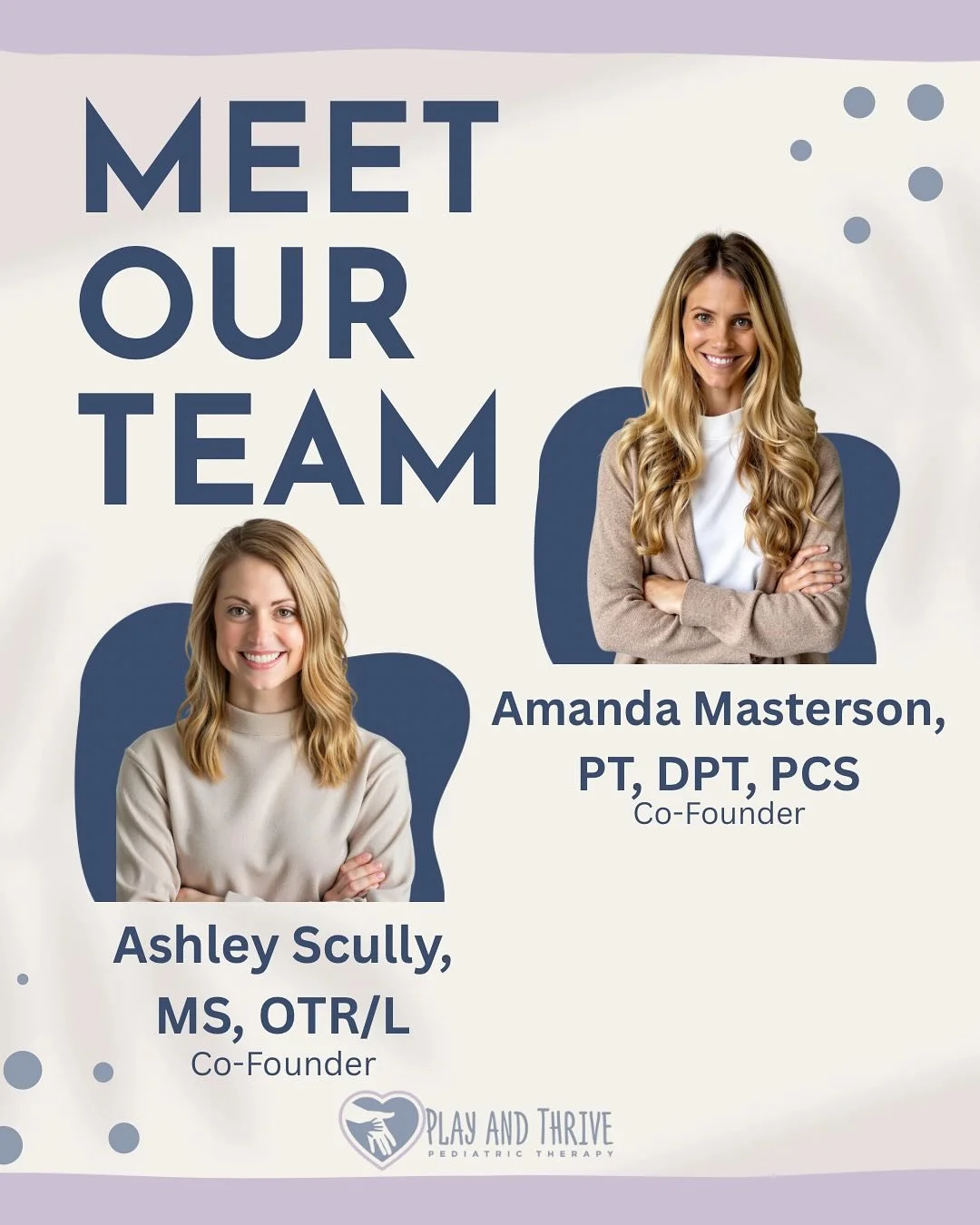 Hello and welcome!

With the new school year beginning, we wanted to jump back on to re-introduce ourselves. Ashley and Amanda are the proud co-founders of Play and Thrive Pediatric Therapy. With years of experience in pediatric development, we are p