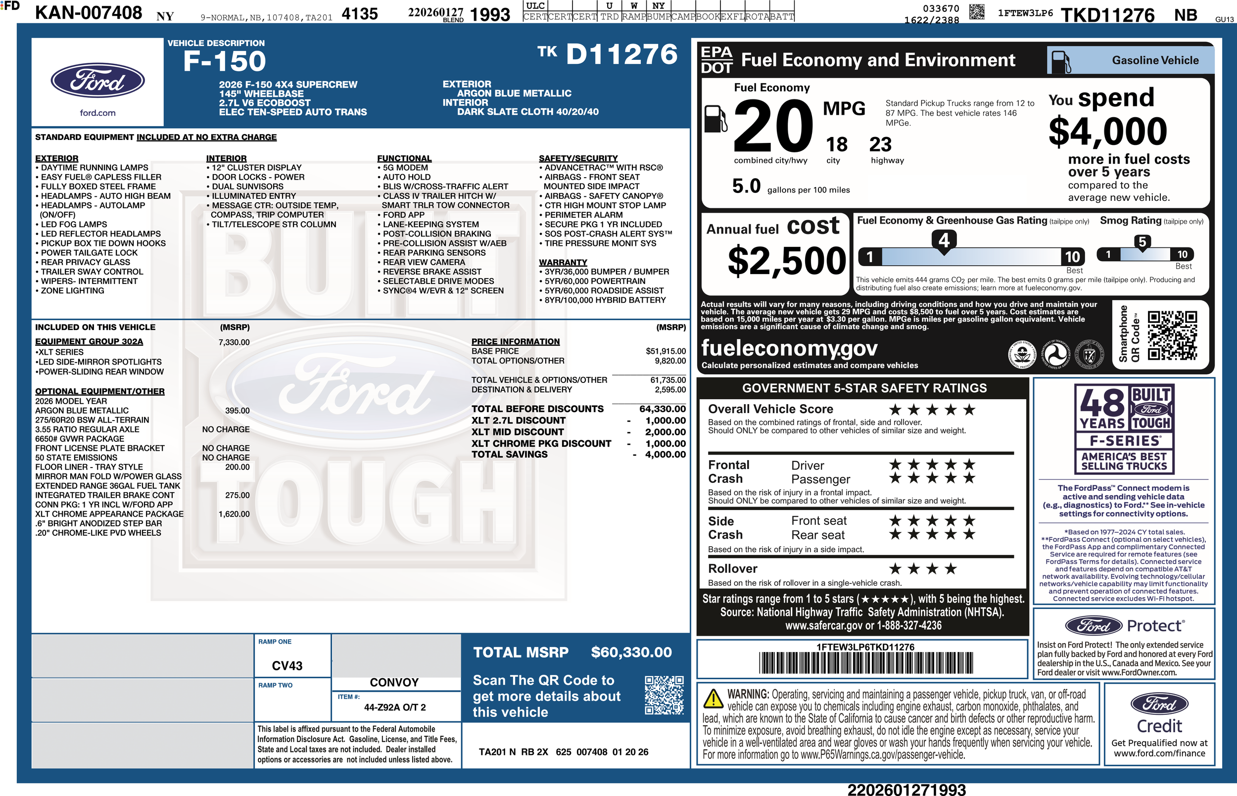 New 2026 F150 Super Crew XLT 4x4