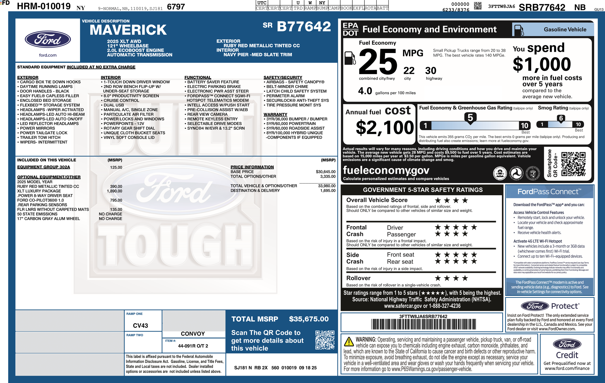 New 2025 Maverick SuperCrew XLT AWD