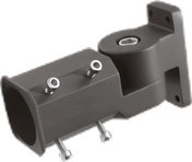 Componente mecánico negro, posiblemente parte de un motor o dispositivo eléctrico, con tornillos visibles y una base de montaje.