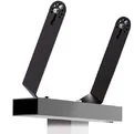 Antena de router Wi-Fi con dos paneles negros inclinados sobre una base rectangular.