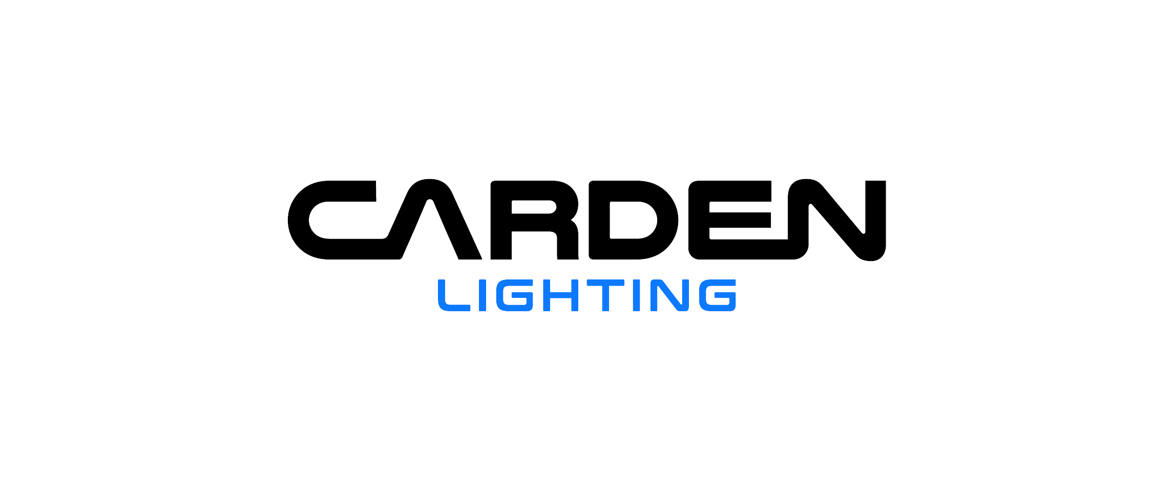 Logotipo de "Garden Lighting" con texto en negro y azul.