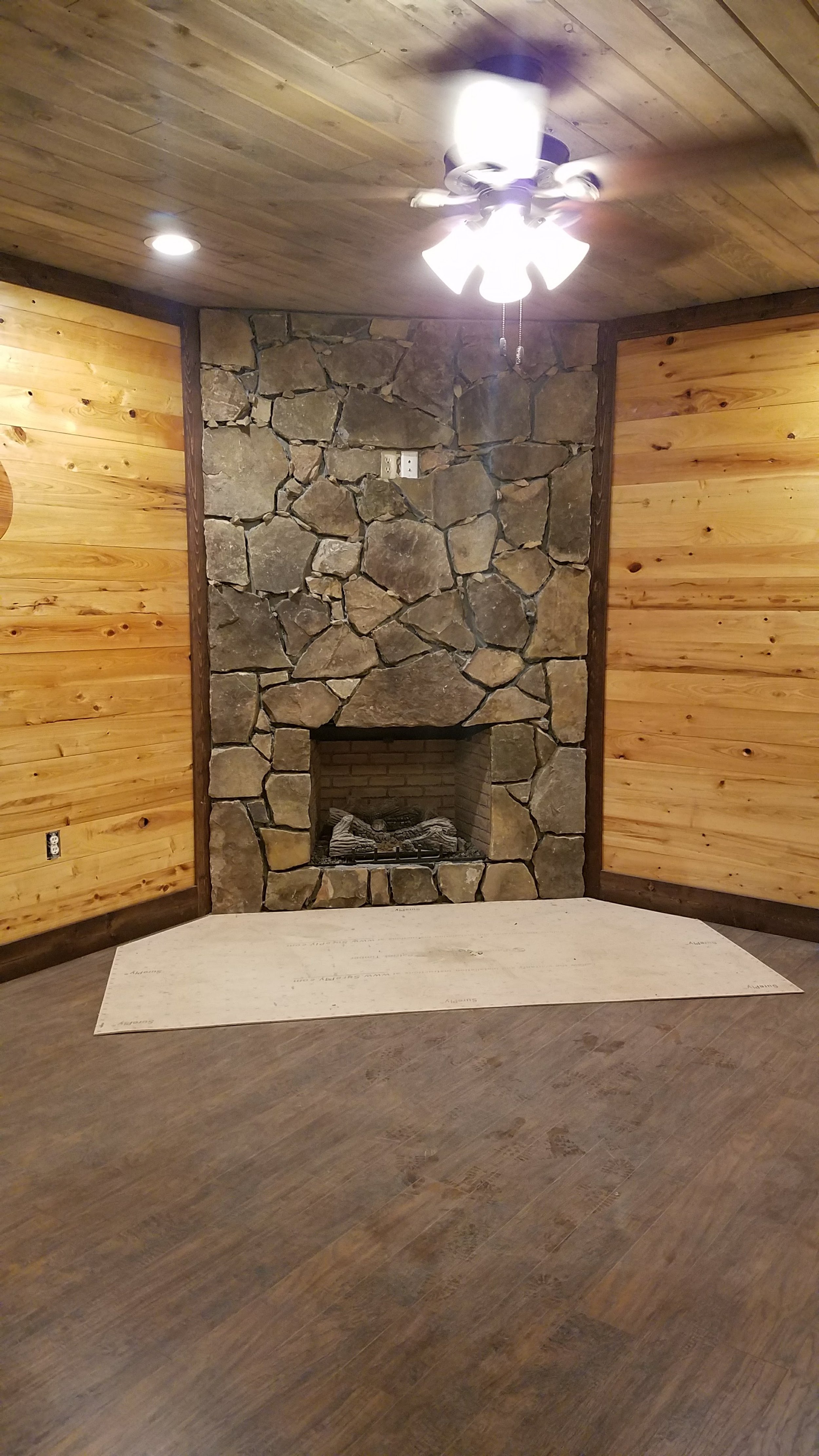 “Detailed interior trim and molding work, including custom baseboards, wainscoting, and crown molding in Waynesville, NC.”