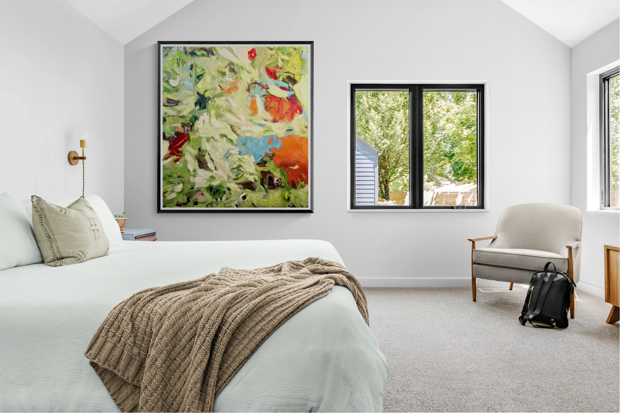 "Der Garten tanzt", Ölfarben auf Leinwand, 130 x 140 cm