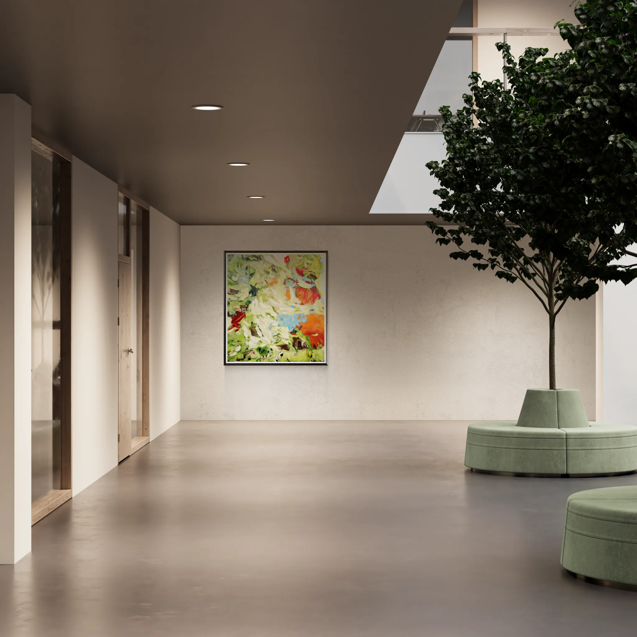 "Der Garten tanzt", Ölfarben auf Leinwand, 130 x 140 cm