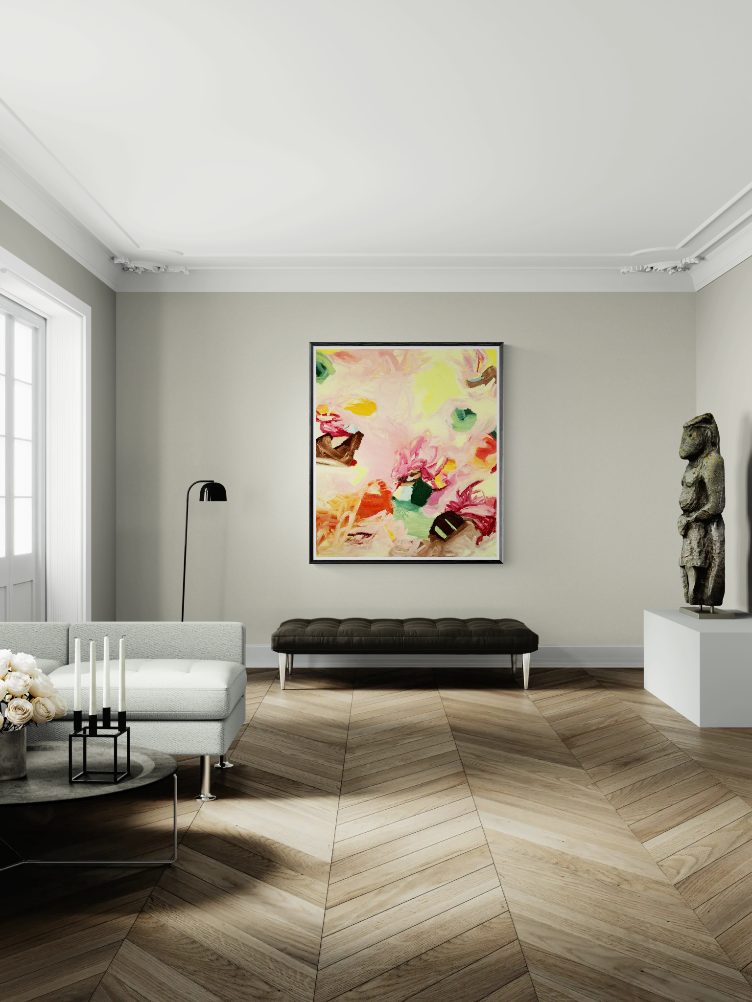 "ICE CREAM - eine Nacht in der Eisdiele", Ölfarben auf Leinwand, 130 x 140 cm