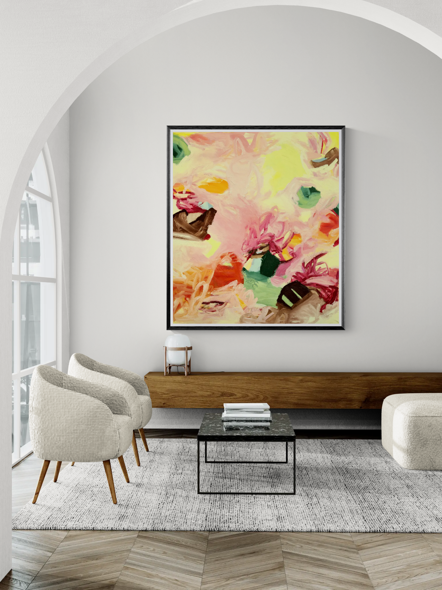 "ICE CREAM - eine Nacht in der Eisdiele", Ölfarben auf Leinwand, 130 x 140 cm