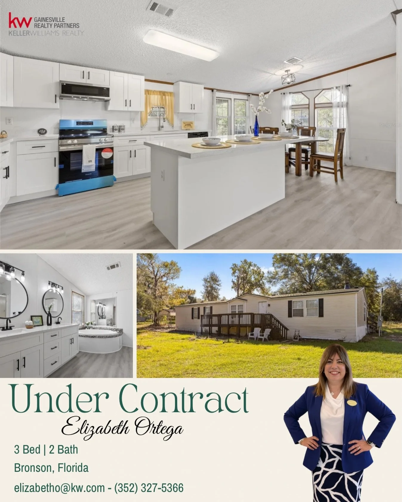 🏡✨ UNDER CONTRACT in Bronson, Florida! ✨🏡

So excited and grateful to represent my investor sellers on this beautiful 3-bedroom, 2-bathroom mobile home now under contract! 🙌

Helping investors maximize value, attract strong buyers, and achieve fas