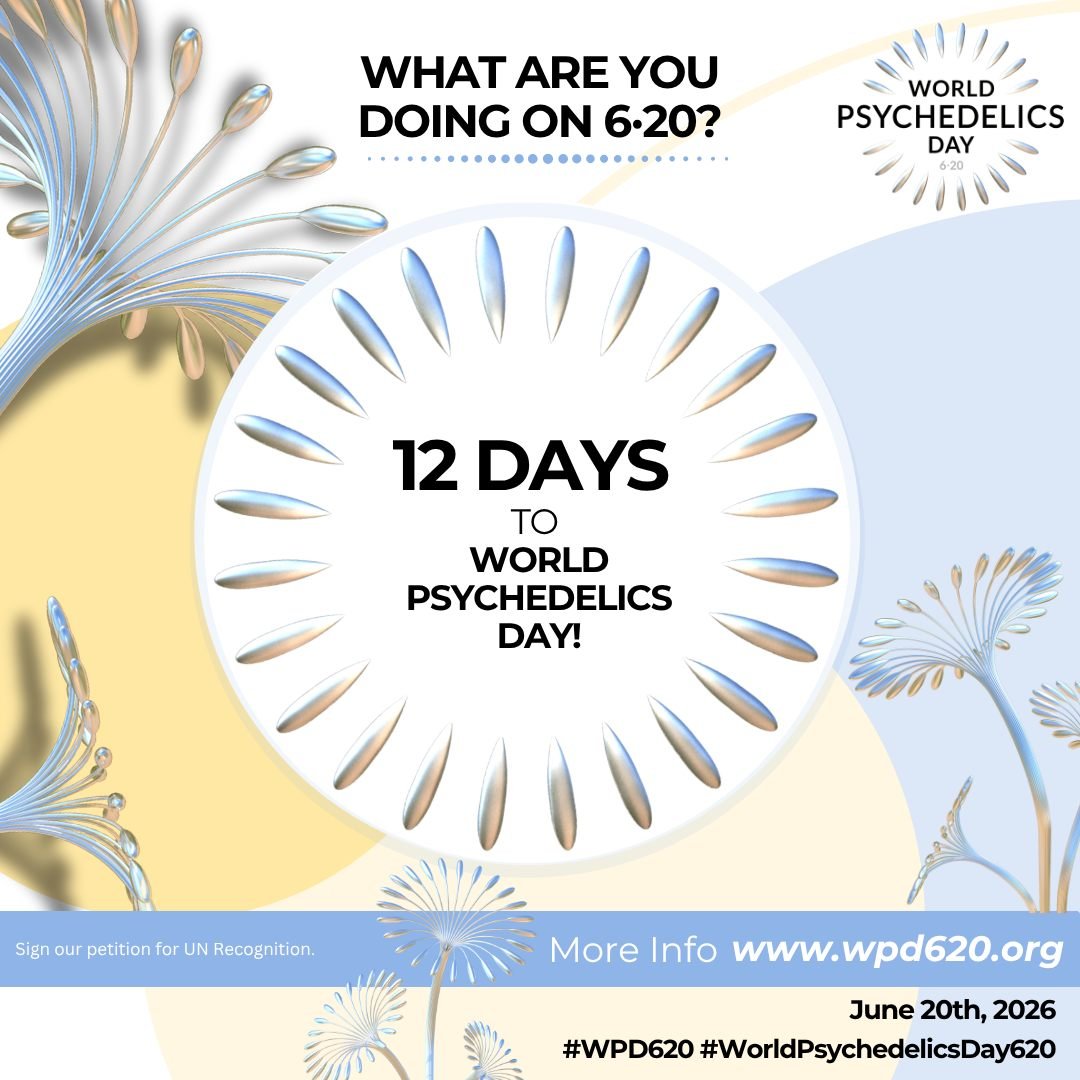 Do you know what you're doing on 6&middot;20? 🌿

Because we do.

Join us for World Psychedelics Day &mdash; June 20th, 2026:
📣 Updates from our Executive Directors &amp; Special Guests

This is a movement, and you can be part of it! Comment below a