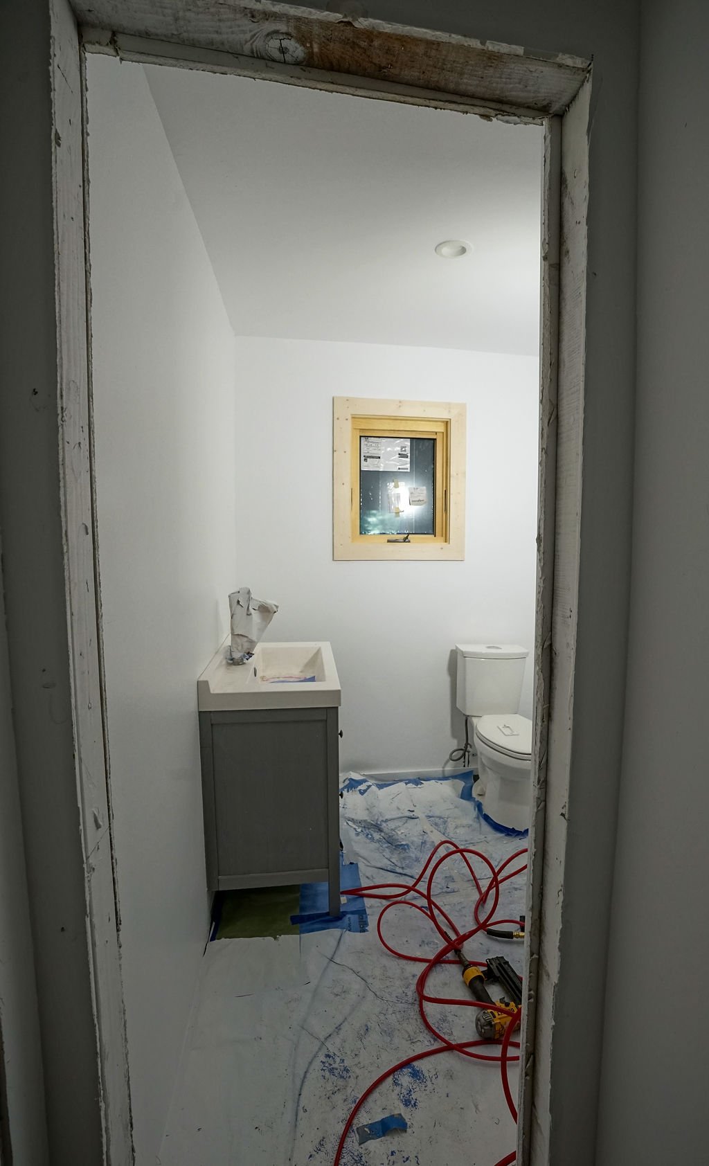 bathroom with white walls for remodel