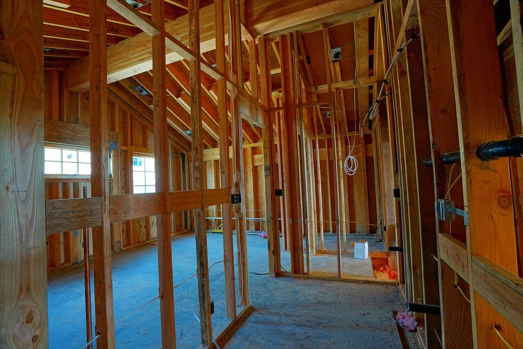 new construction room with high ceiling